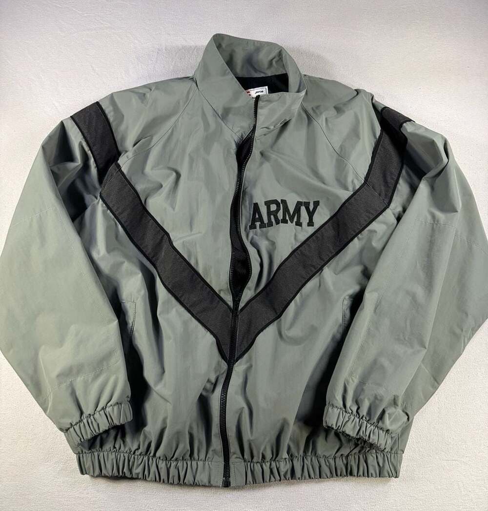 Skilcraft US Army IPFU Jacket Size Large/Regular Gray Nylon Windbreaker